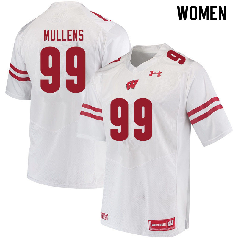 Wisconsin Badgers Women's #99 Isaiah Mullens NCAA Under Armour Authentic White College Stitched Football Jersey EP40E60DB